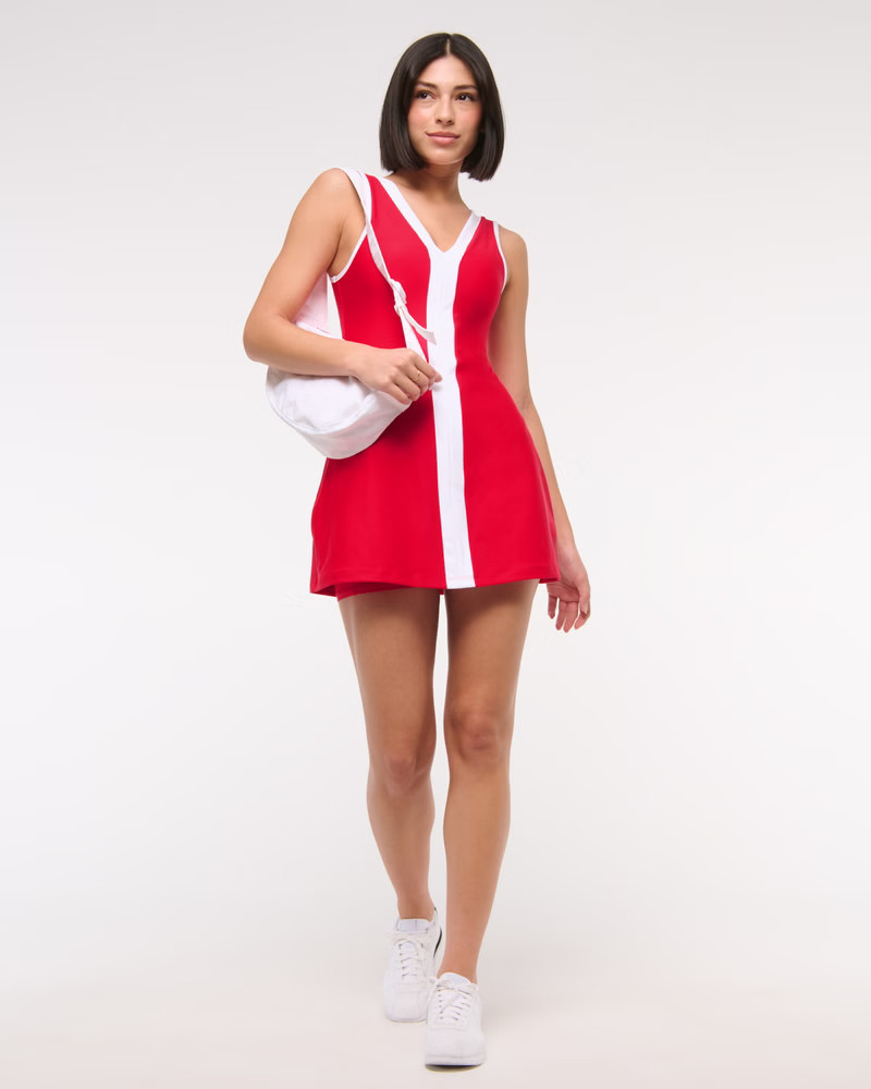 YPB sculptLUX V-Neck Mini Dress | Abercrombie & Fitch (US)