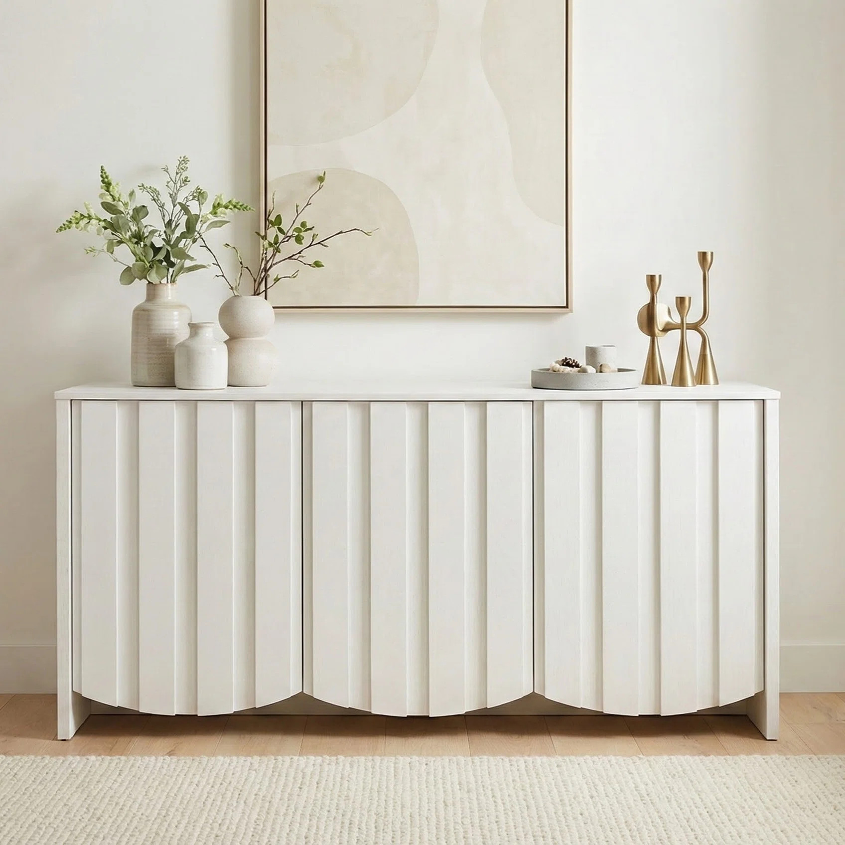 Winette 60" W Mid Century Modern Sideboard with Scalloped Doors | Wayfair North America