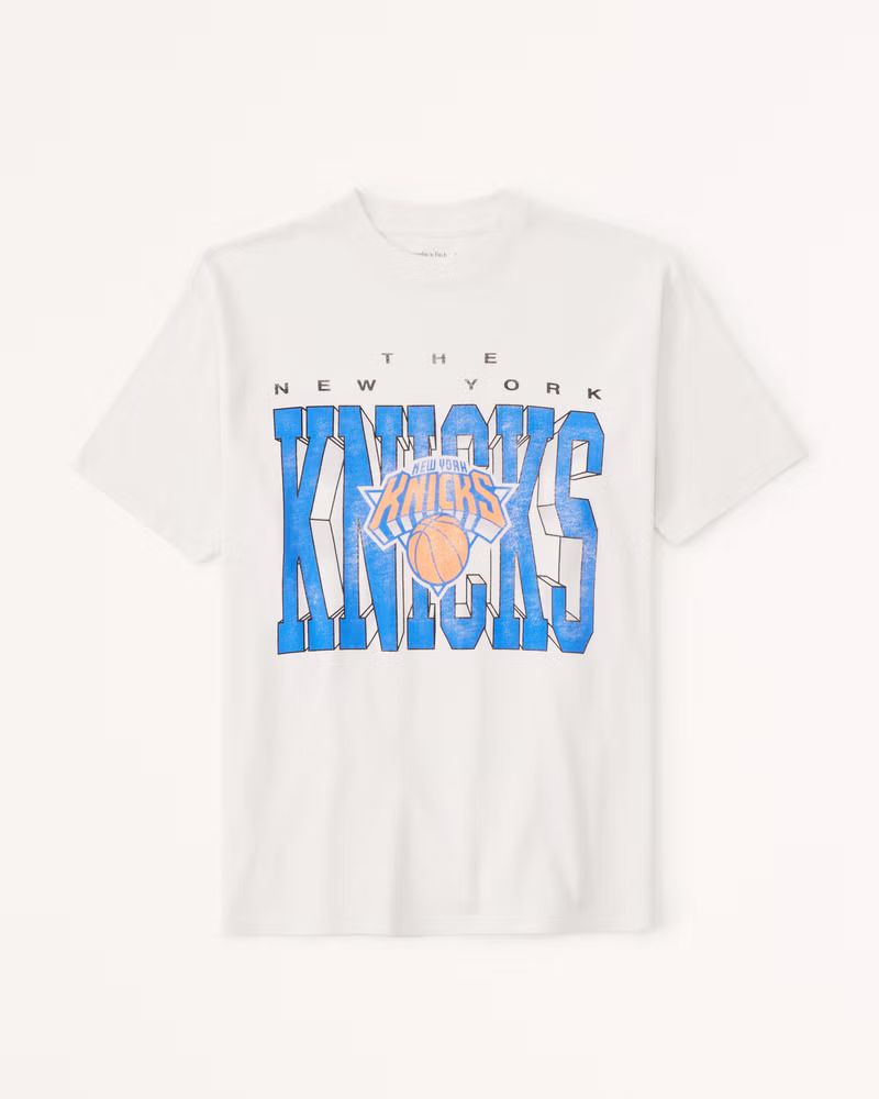 Oversized Boyfriend New York Knicks Graphic Tee | Abercrombie & Fitch (US)