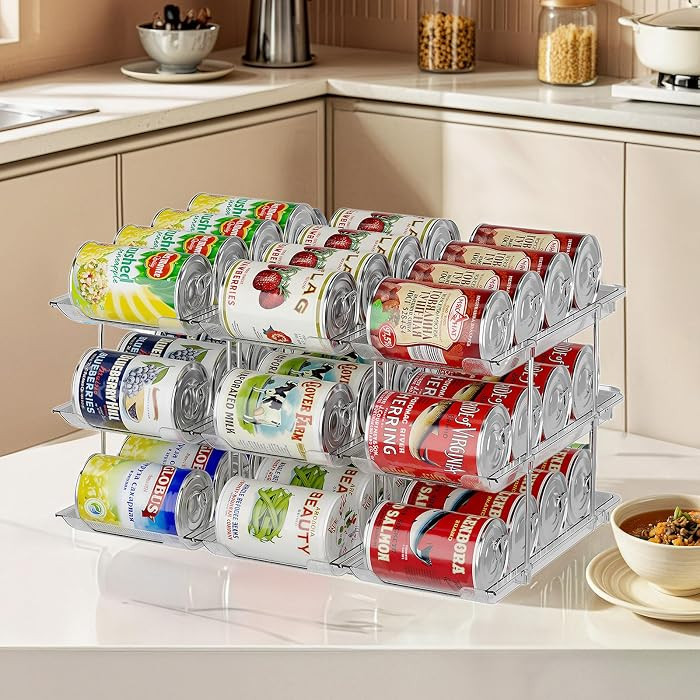 Can Organizer for Pantry, Upgraded Thickened Modular 3-Tier Combinable Can Storage and Beverage D... | Amazon (US)