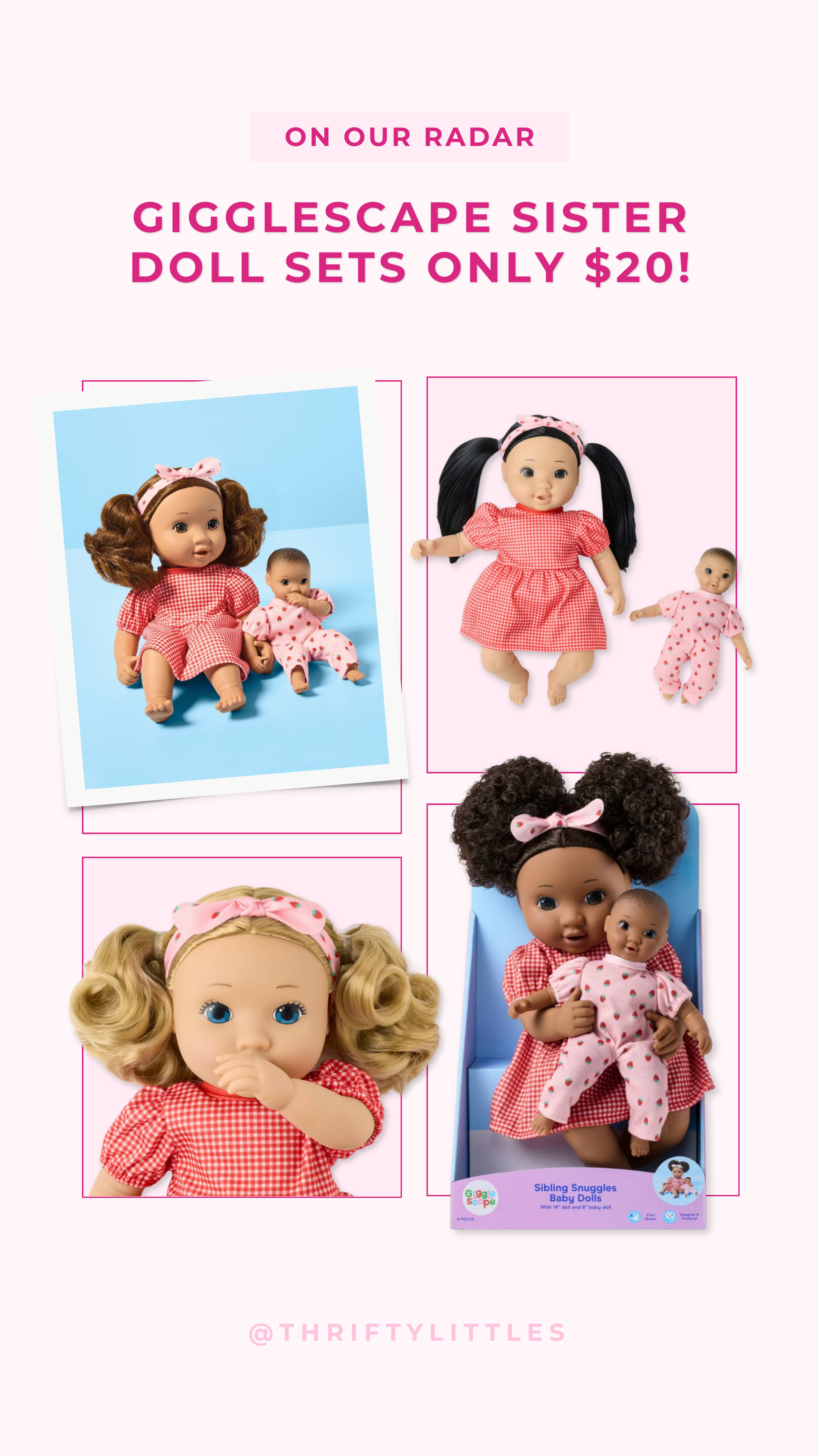 Cuteness overload and only $20? It’s a winning combo for these NEW Gigglescape Sister Doll Sets that can only mean one thing: Add to Cart! 🛒 

 #LTKBaby #LTKKids