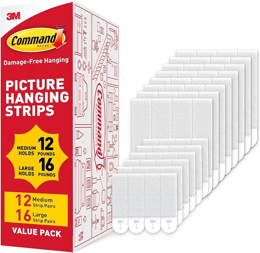 Command Picture Hanging Strips, Damage Free Hanging Picture Hangers, No Tools Wall Hanging Strips... | Amazon (US)