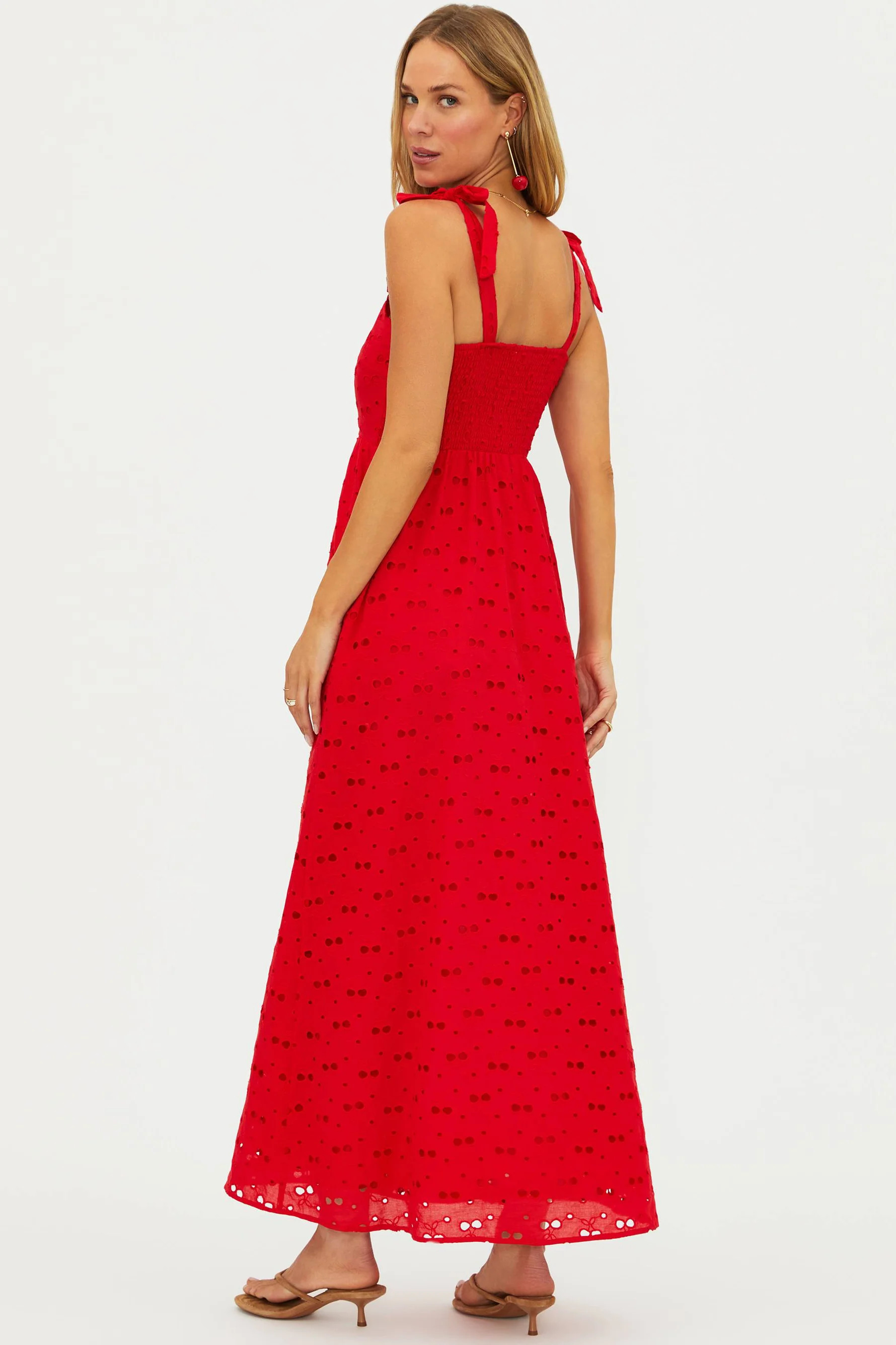 Charlotte Dress Cherry Eyelet | Red Cherry Maxi Dress | Beach Riot | Beach Riot