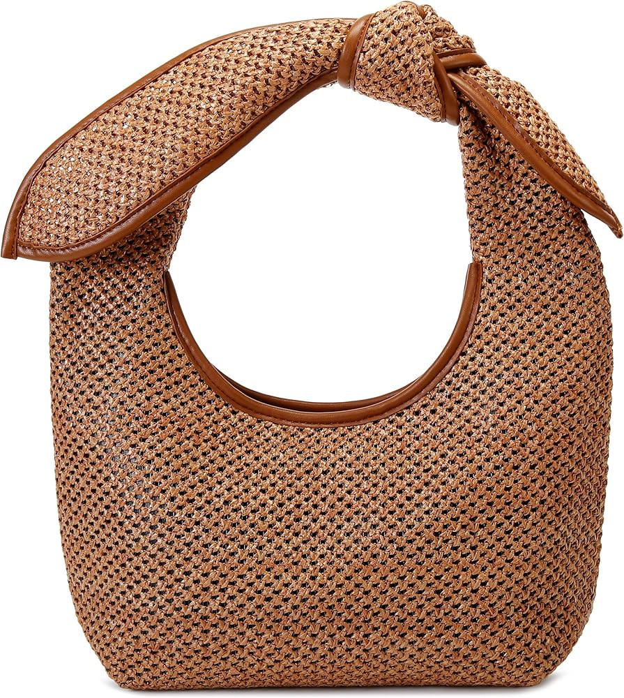 Summer Straw Bag for Women, Retro Woven Shoulder Bag Top-handle Rattan Bags Travel Beach Totes Ba... | Amazon (US)