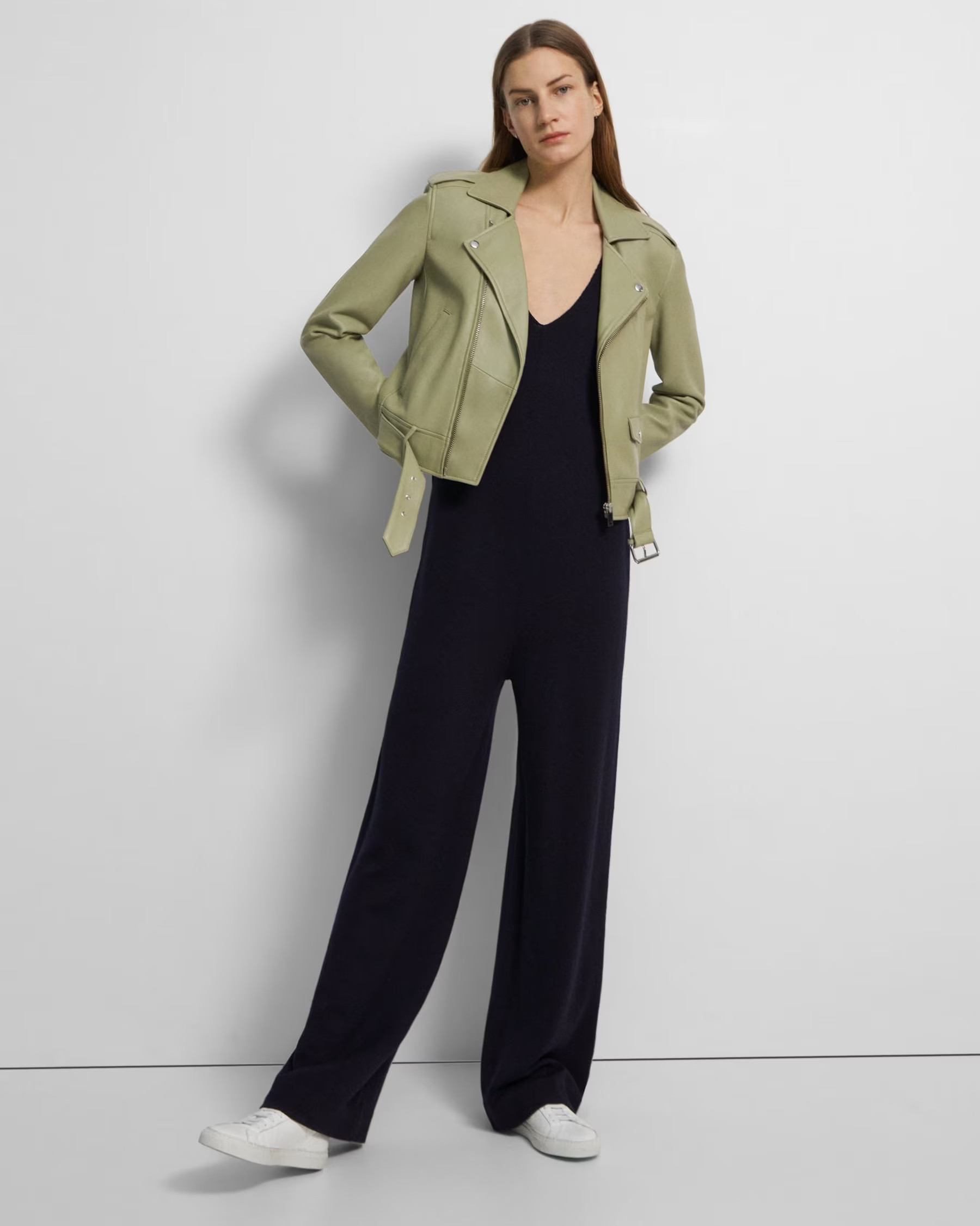 Casual Moto Jacket in Leather | Theory