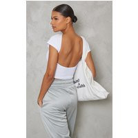 White Soft Rib Backless Top | PrettyLittleThing US