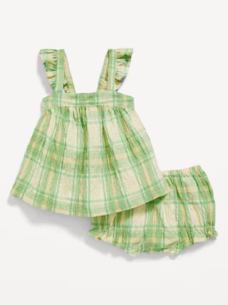 Sleeveless Plaid Top & Bloomer Shorts Set for Baby | Old Navy (US)