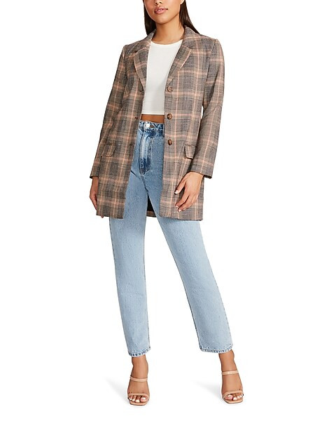 BB Dakota Plaid Boyfriend Blazer | Express