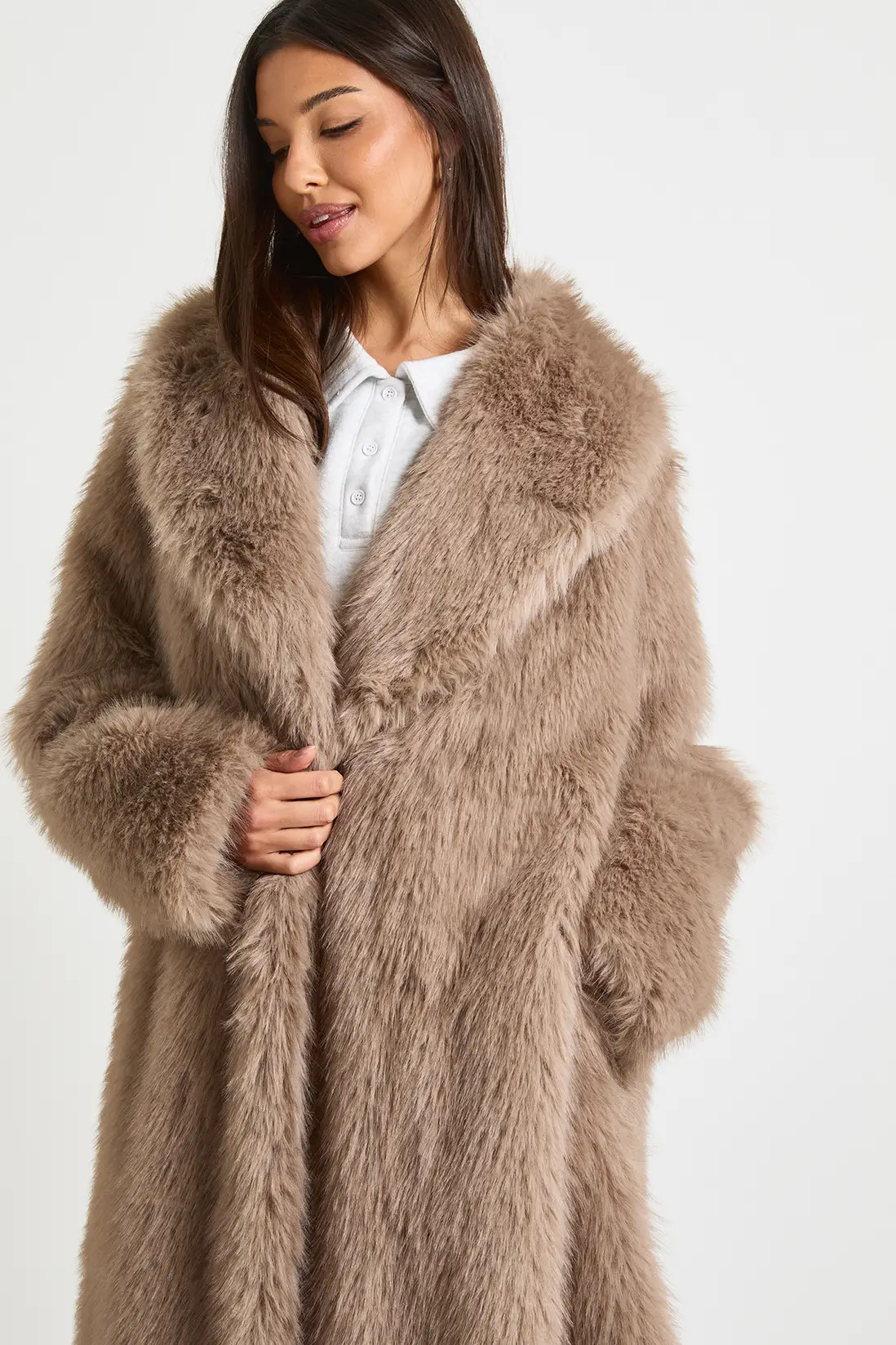 Premium Collard Fur Maxi Coat | boohoo (US & Canada)