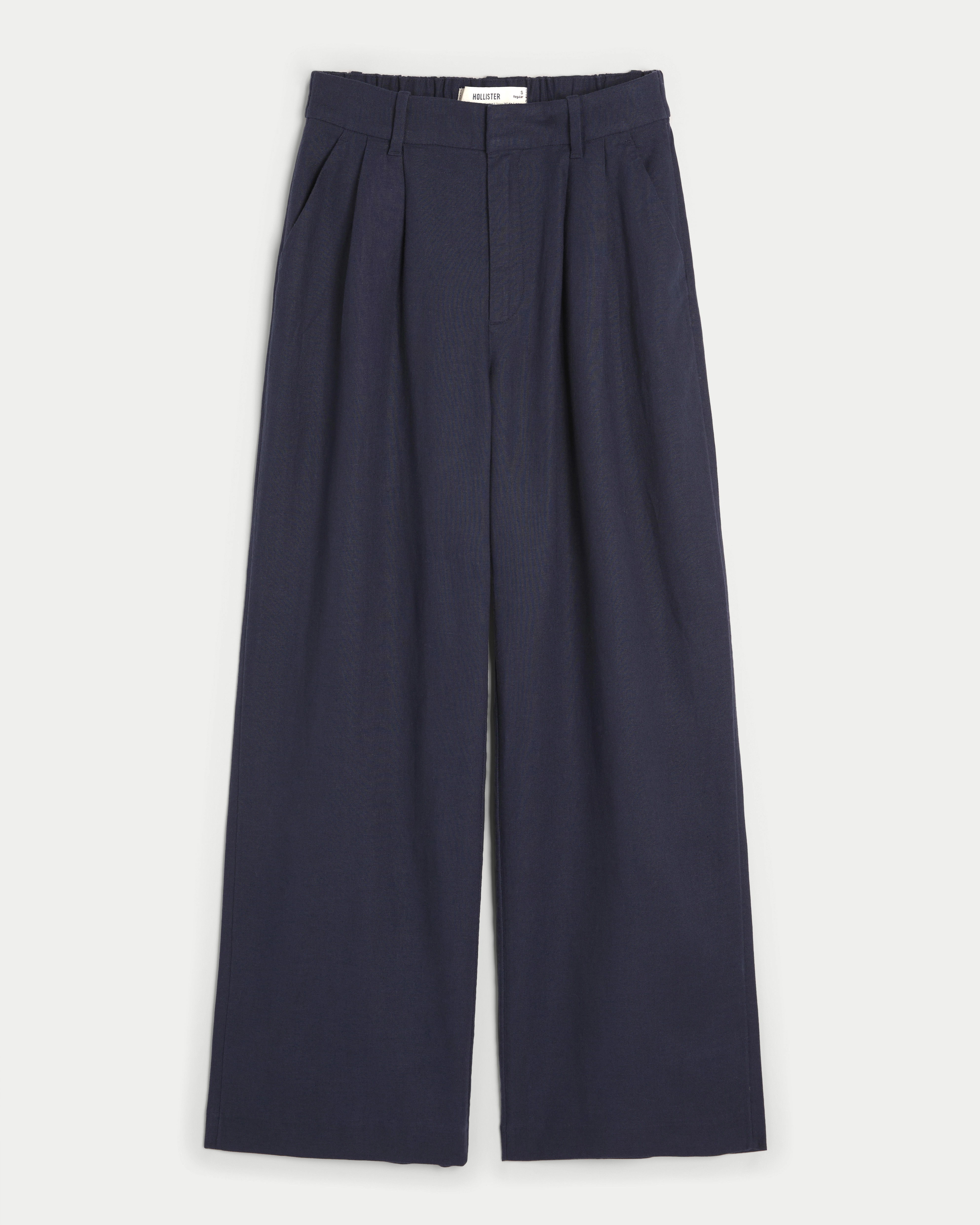 Hollister Livvy Ultra High-Rise Linen-Blend Wide-Leg Pants | Hollister (US)