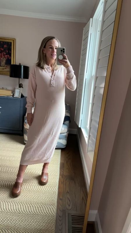 This maxi sweater dress is from Amazon and the perfect maternity dress for wearing home from the hospital. I love the button front and the wattle knit material. I have a size small and it’s on sale for $25

#LTKfindsunder50 #LTKbump