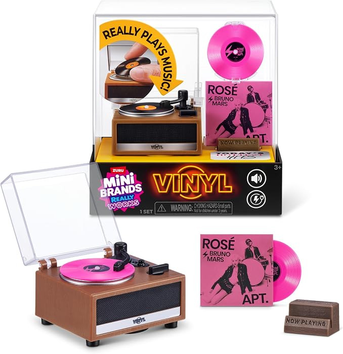 Mini Brands Really Works Vinyl Playset Series 1 by ZURU \u2013 Functional Mini Vinyl Record Playe... | Amazon (US)