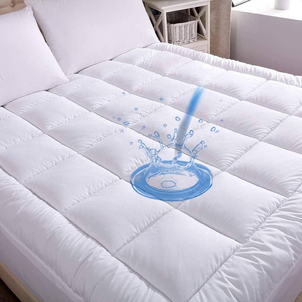 WhatsBedding Waterproof Mattress Pad Twin Size Cotton Top Down Alternative Filling Pillowtop Matt... | Amazon (US)