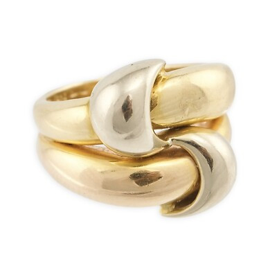 Vintage 18K Gold Knot Ring Size 6 Chunky Domed Tri-Color Band  | eBay | eBay US