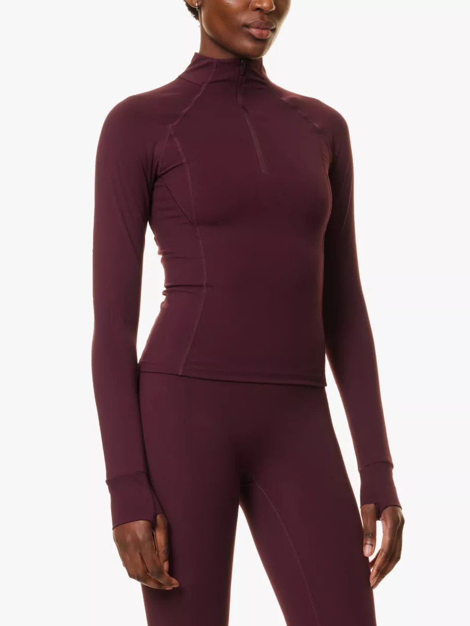Ultimate quarter-zip long-sleeve recycled-polyamide blend stretch-jersey top | Selfridges