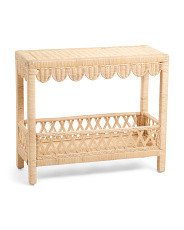 32x13x27 Scalloped Rattan Console Table | Marshalls