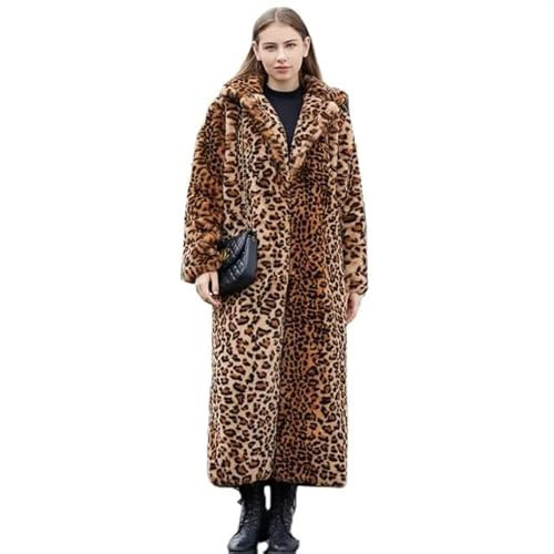 Women's Long Coat Faux Fur, Leopard print, warm, long sleeves, Fashion design, (Large size available) | Amazon (US)