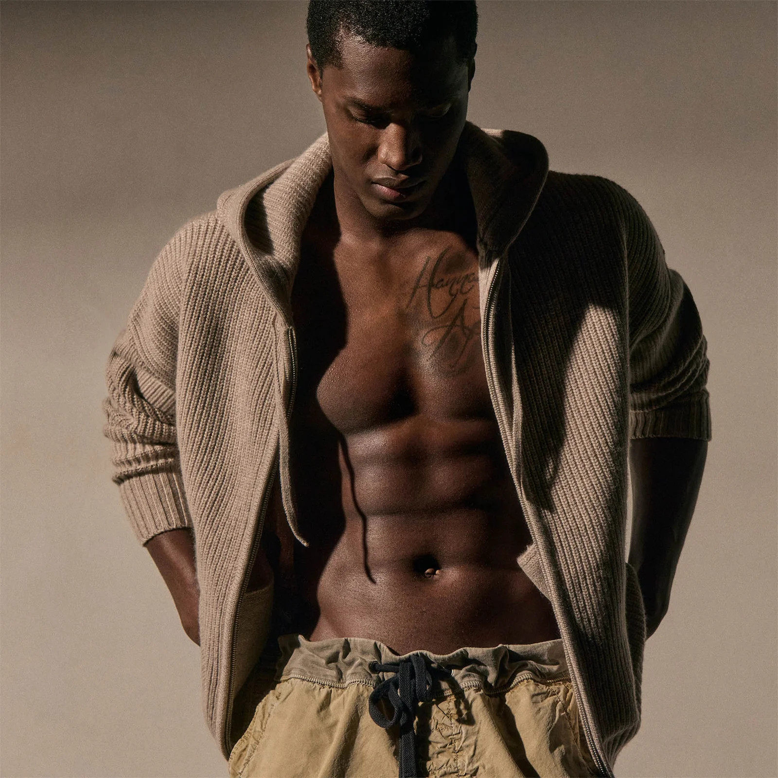 Unisex Beach Zip Sweater - Stone | James Perse Los Angeles | James Perse (US)