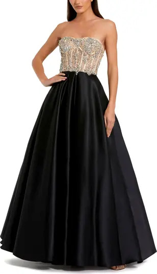 Strapless Embellished Bustier Ball Gown | Nordstrom