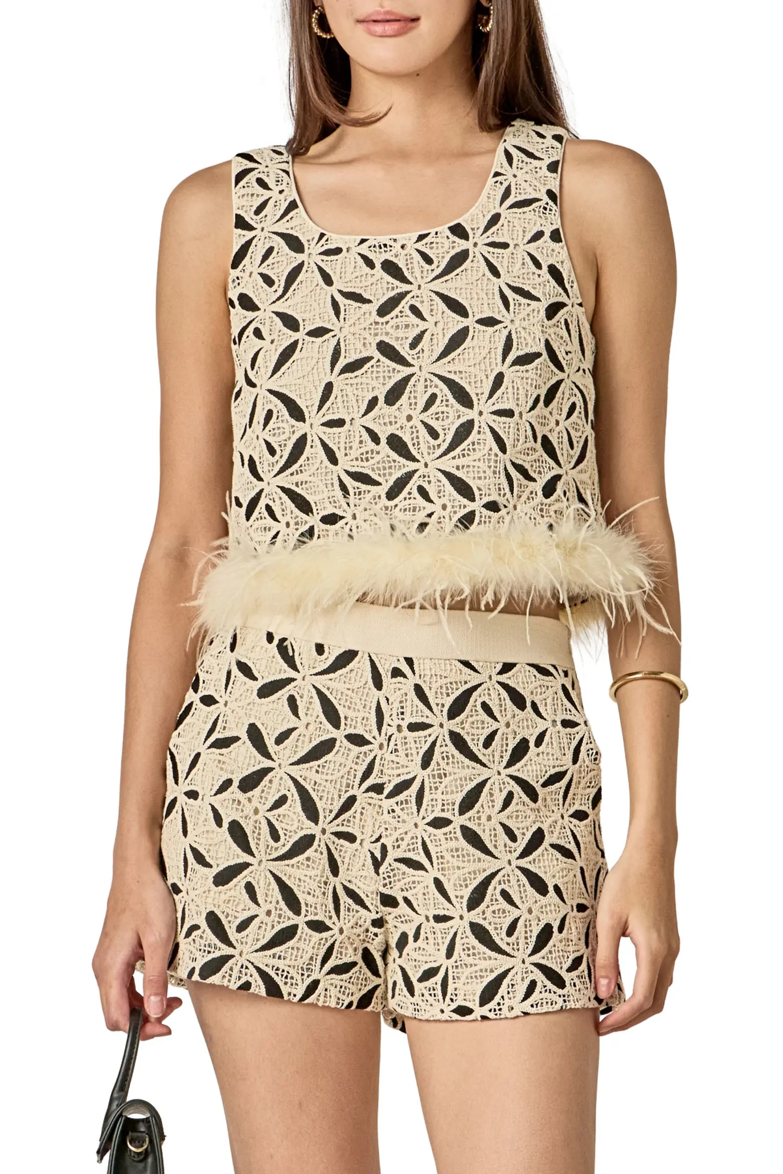 Crochet Lace Feather Crop Tank (Women) | Nordstrom | Nordstrom