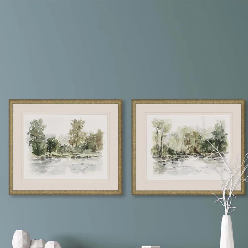 " Wooded Stream " by Harper 2 - Pieces Painting Print | Wayfair North America