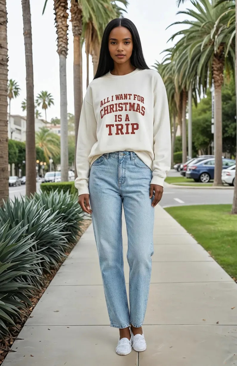 All I Want for Christmas is A Trip White Sweatshirt | Christmas Travel Shirt - Etsy | Etsy (US)