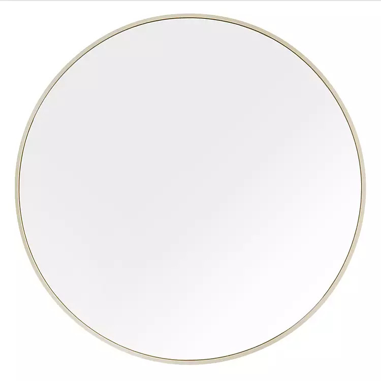 New! Round Al Cream Metal Wall Mirror | Kirklands