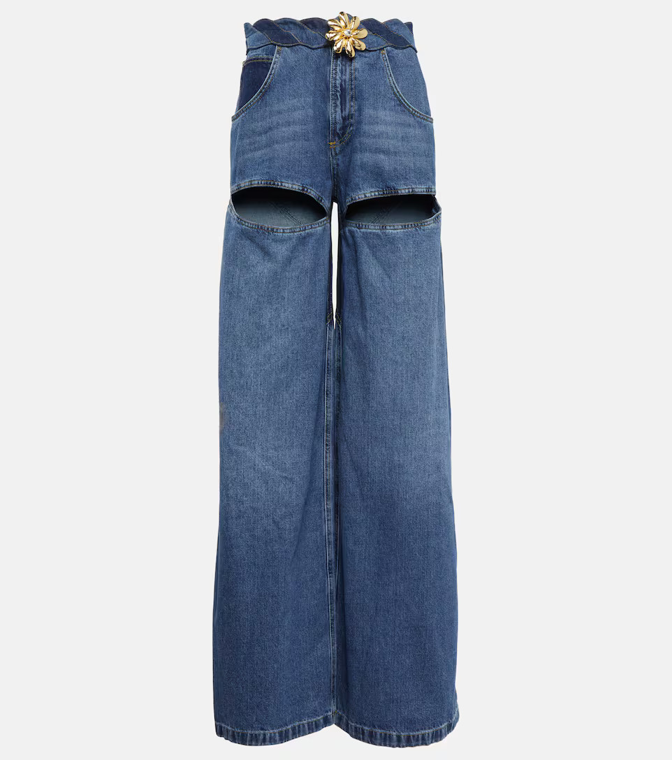 Embellished cutout high-rise jeans | Mytheresa (US/CA)