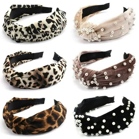 TOBATOBA 6 Pieces Women Headbands Wide Knot Dot Hairbands Turban Headbands for Women,Include 3 Piece | Walmart (US)