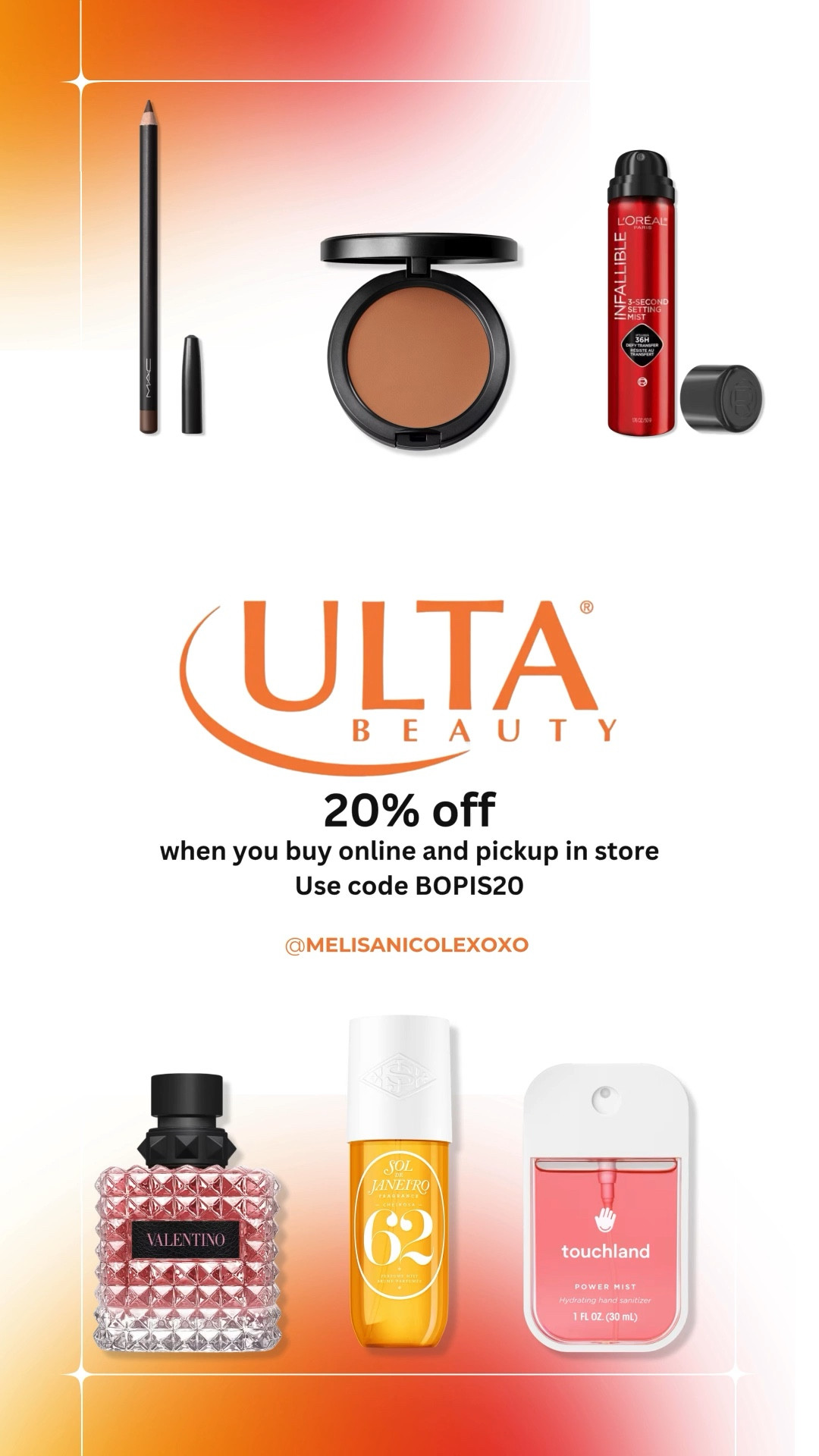 @ULTA Beauty 20% off when you order online, pick up in store with code BOPIS20 now until May 7th. 



#LTKSaleAlert #LTKMothersDay #LTKBeauty