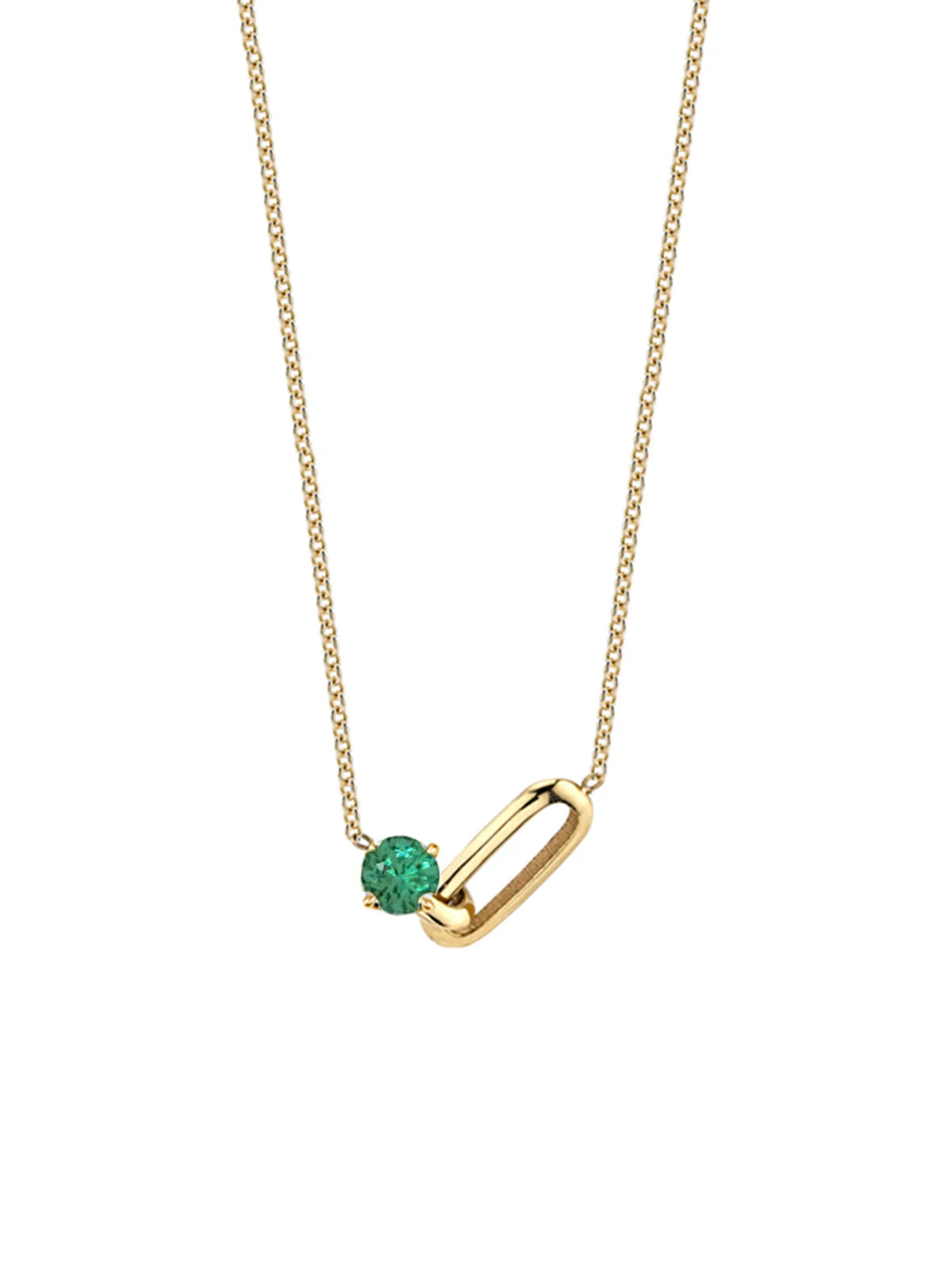 Emerald OG Link Yellow Gold Necklace | YLANG 23