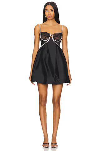 self-portrait Diamante Mini Dress in Black from Revolve.com | Revolve Clothing (Global)