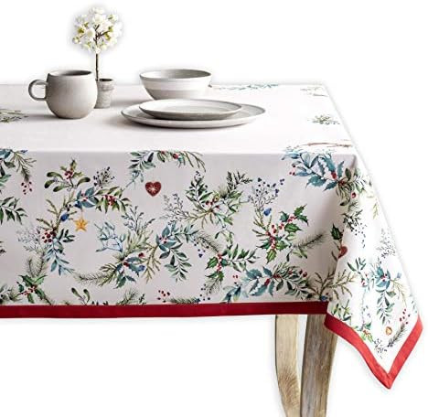 Maison d' Hermine Holly Time 100% Cotton Tablecloth Kitchen Dining Table Cloth for Rectangle Tabl... | Amazon (US)