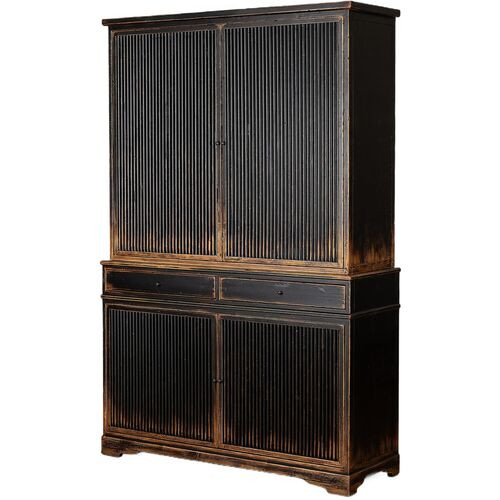 Turner Cabinet, Worn Black Pine | One Kings Lane