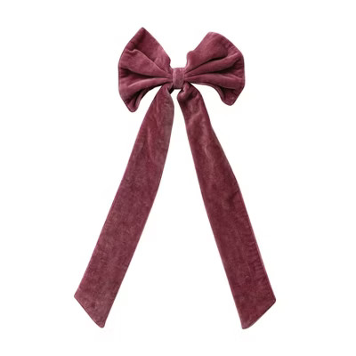 Storied Home Burgundy Cotton Velvet Bow with Iron Clip | Target