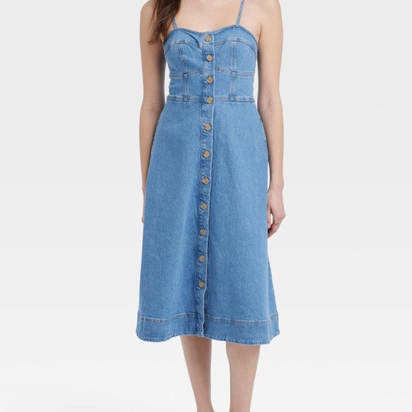 Universal Thread Blue Denim Midi Dress | Poshmark