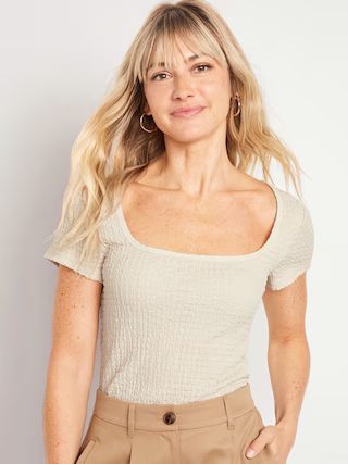 Fitted Square-Neck T-Shirt for Women | Old Navy (US)