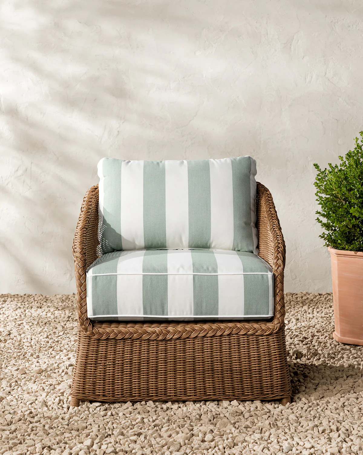 Haviland Outdoor Lounge Chair with Striped Cushions | McGee & Co. (US)