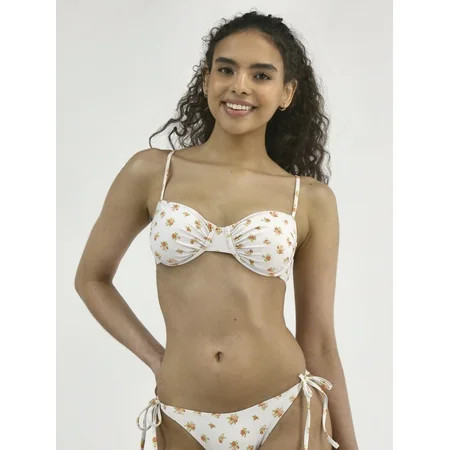 Celebrity Pink Women's White Daisy Underwire Bikini Top, Sizes XS-XXL | Walmart (US)