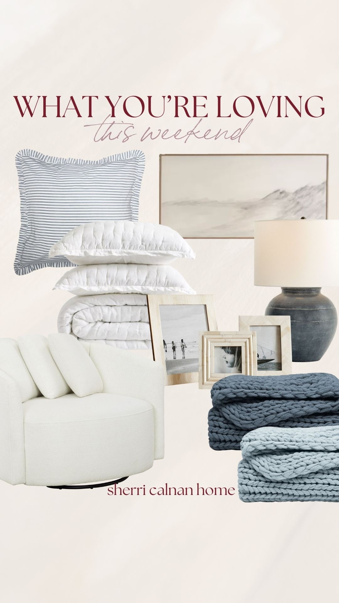 What you’re loving this weekend, cozy neutrals and timeless home favorites. Soft seating, layered textiles, and classic accents that work in every season. Neutral home favorites, cozy home decor, timeless home finds, weekend best sellers, coastal neutral style, layered textures, home inspiration, Sherri calnan home

#LTKHome