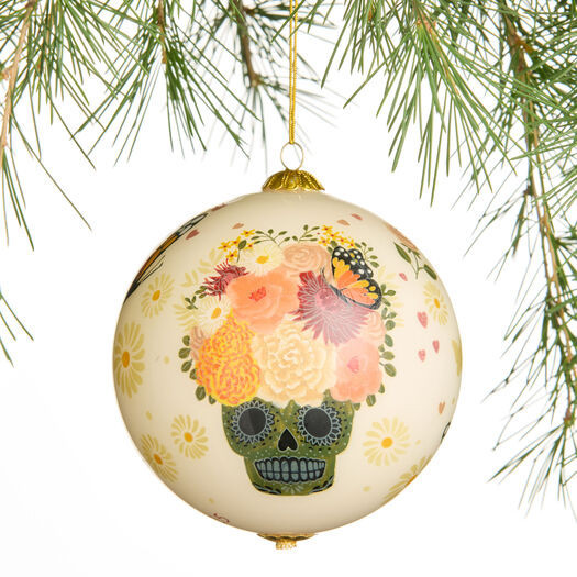Li Bien Anita Ashfield-Salter Cream Skull 2025 Glass Ball Ornament by World Market | World Market