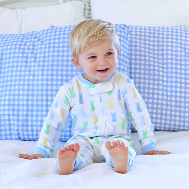 Blue Pastel Bunny Knit Onesie | Classic Whimsy