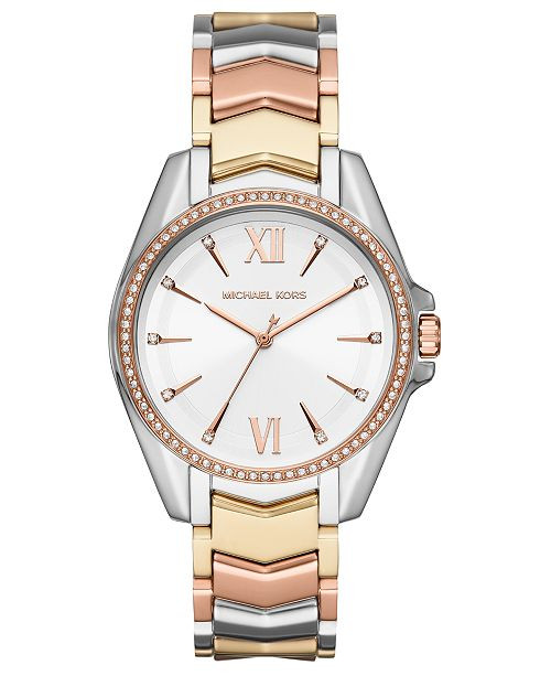 Michael Kors Women's Whitney Tri-Tone Stainless Steel Bracelet Watch 38mm & Reviews - Watches - J... | Macys (US)