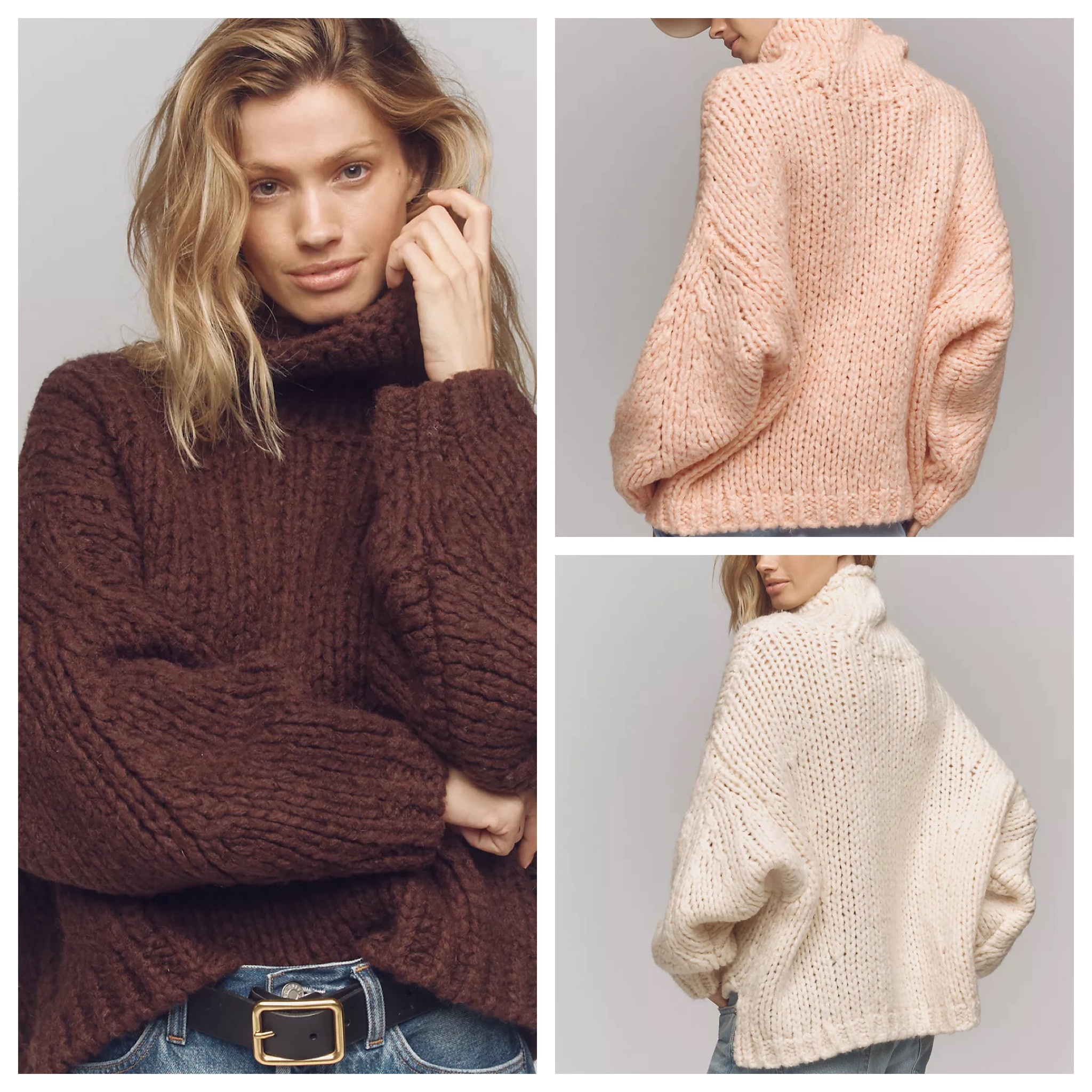 All three please! Warm chocolate, cream and light peach!! I love a good chunky knit sweater for winter! 

#LTKGiftGuide #LTKU #LTKMidsize