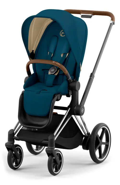 CYBEX e-Priam 2 Electronic Stroller with All Terrain Wheels in Mountain Blue at Nordstrom | Nordstrom