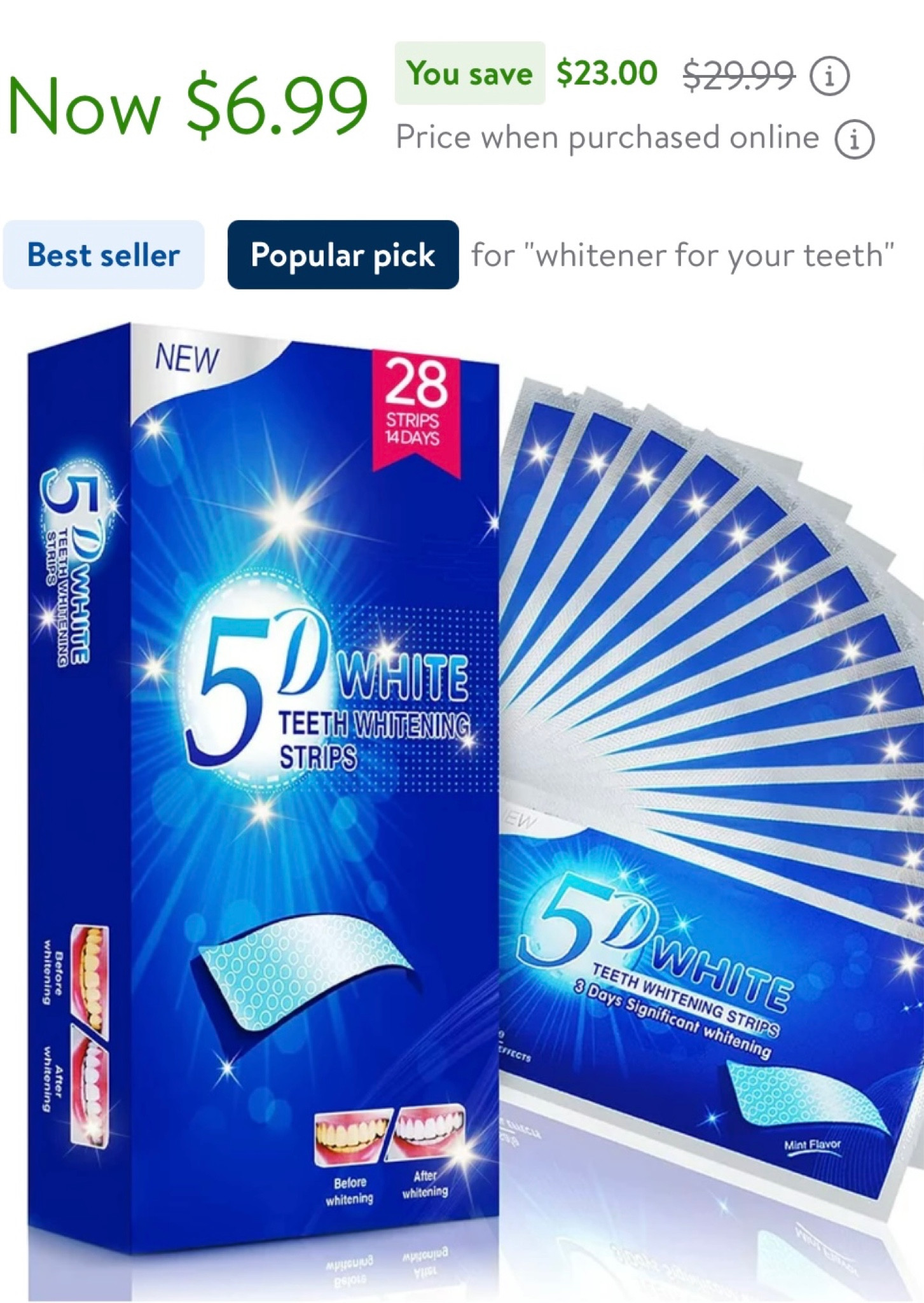 Walmart deal! Teeth whitening strips are only $6.99 today 

#LTKbeauty #LTKfindsunder50 #LTKtravel