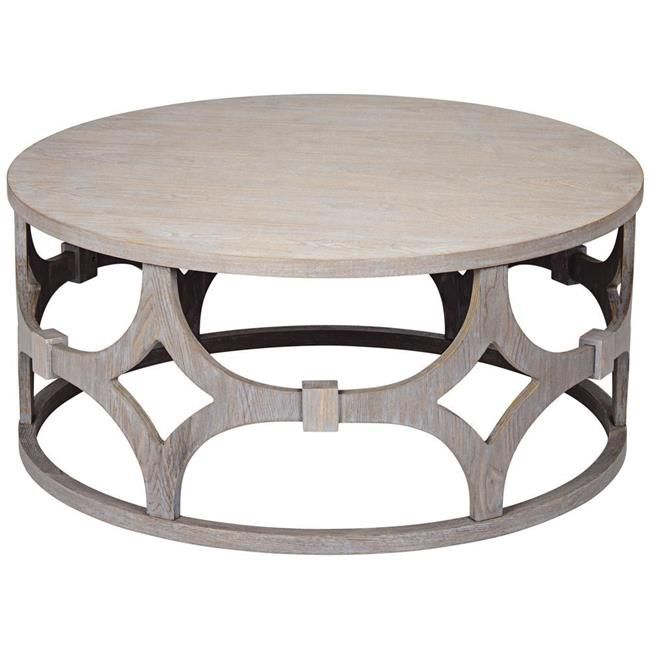 18 x 39 x 39 in. Lanini Gray Wash Round Coffee Table | Walmart (US)