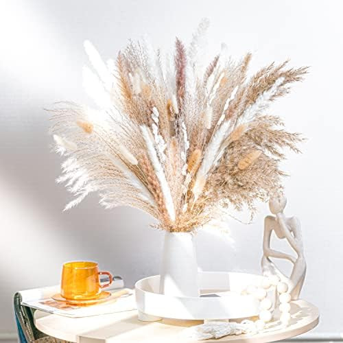 WILD AUTUMN 92PCS Beautiful Natural Pampas Grass Bouquet Decor | Long-Lasting Dried Flowers Bouqu... | Amazon (US)