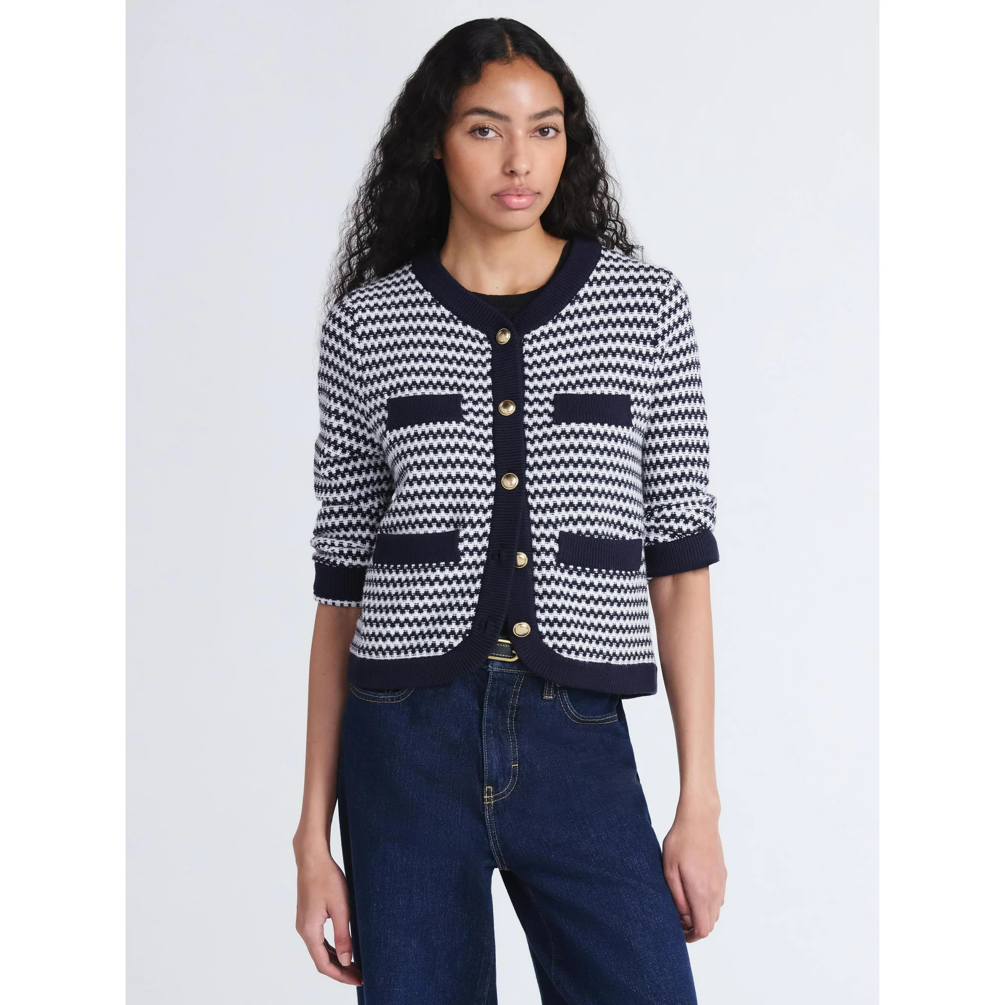 Free Assembly Women's and Women's Plus Textured Cardigan Sweater with Welt Pockets, Lightweight, ... | Walmart (US)