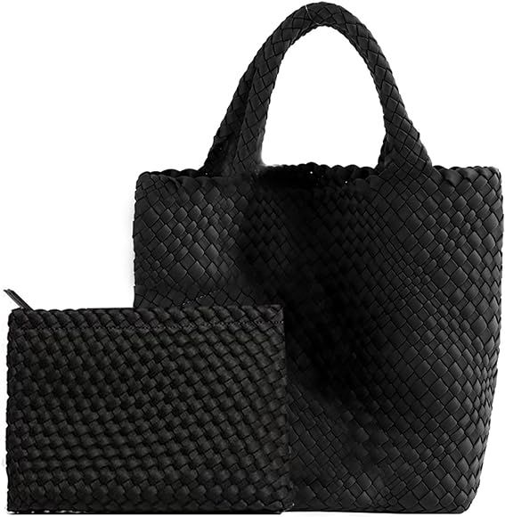 Fashion Hobo Bag Handmade Woven Casual Female Handbag Large Capacity Neoprene Tote Bag Patchwork ... | Amazon (US)